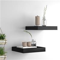 vidaXL Wandschappen zwevend 2 st 23x23,5x3,8 cm MDF zwart
