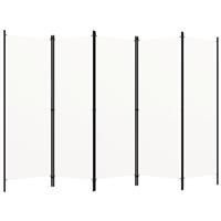 vidaXL Kamerscherm met 5 panelen 250x180 cm wit