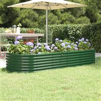vidaXL Plantenbak 224x80x36 cm gegalvaniseerd staal groen