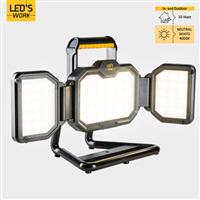 LED Bouwlamp Oplaadbaar (USB-C) -30 Watt - 3000 Lumen - Dimbaar - Koelwit 4000K - IP54 IK06 - Op Acc