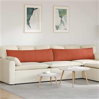 vidaXL Sofa Kussens 2 pcs Rood-oranje 145 x 40 cm Katoen Stof