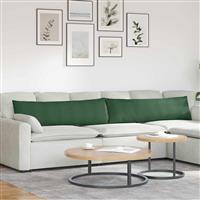 vidaXL Sofa Kussens 2 pcs Donkergroen 145 x 40 cm Katoen Stof