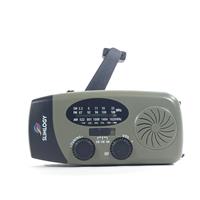Slimlogy R3 Mini 2000 mAh Noodradio & Nood zaklamp laadbaar met crank - olijfgroen