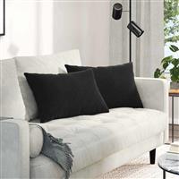 vidaXL Sofa Kussens 2 pcs Zwart 60 x 40 cm Katoen Stof