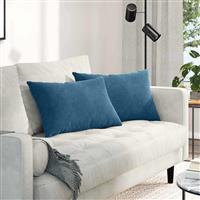 vidaXL Sofa Kussens 2 pcs Blauw 60 x 40 cm Katoen Stof
