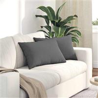 vidaXL Sofa Kussens 2 pcs Donkergrijs 60 x 40 cm Stof
