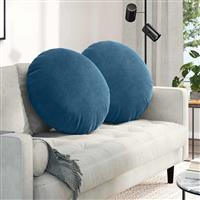 vidaXL Zitkussens 2 pcs Blauw Ø 40 x 13 cm Fluweel