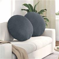 vidaXL Zitkussens 2 pcs Donkergrijs Ø 40 x 13 cm Fluweel