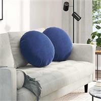 vidaXL Zitkussens 2 pcs Politieblauw Ø 40 x 13 cm Fluweel