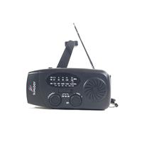 Slimlogy R3 Mini 2000 mAh Noodradio & Nood Zaklamp – Laadbaar met Crank – Zwart