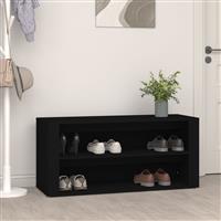 vidaXL Schoenenrek 100x35x45 cm bewerkt hout zwart