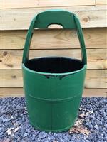 Vintage Houten Emmer - Groen - Hoogte 60 cm