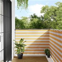 vidaXL Balkonscherm Geel en Wit Gestreept 120x1000 cm