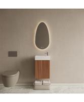 Toiletmeubel Set BWS Riga Walnoot Fontein Glans Wit