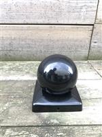 Paal cover, zwart, met bol, 9,1 cm x 9,1 cm