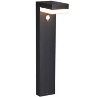 LEDs Light RVS Solar LED Tuinlamp Paallamp met Bewegingssensor - Draadloos - 3 standen - Zwart