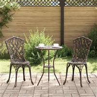 vidaXL Tuin Bistro Set 3 pcs Brons Aluminium