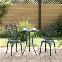 vidaXL Tuin Bistro Set 3 pcs Groen Aluminium