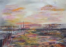 Kunsthandel Gennep - Zeegezicht Bij Avondzon