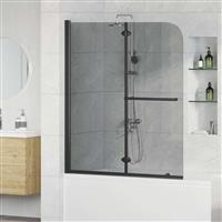 vidaXL Douche Omhulsel Zwart 95 x 140 cm ESG-glas en aluminium