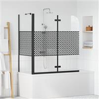 vidaXL Badomheining Zwart 120 x 67 x 129 cm Gelaagd Glas en Aluminium
