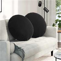 vidaXL Zitkussens 2 pcs Zwart Ø80 x 29 cm Fluweel