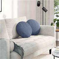 vidaXL Zitkussens 2 pcs Blauw Ø 40 cm Katoen Stof