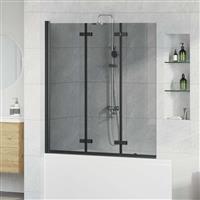 vidaXL Douche Omhulsel Zwart 130 x 138 cm ESG-glas en aluminium