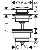 Clickwaste HansGrohe AXOR met Overloop in Gepolijst Goud OP=OP