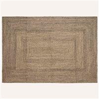 vidaXL Tapijt Basketweave Naturel en zwart 160 x 230 cm Jute