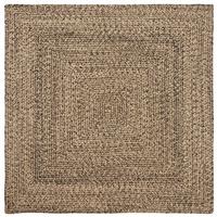 vidaXL Tapijt Basketweave Naturel en zwart 160 x 160 cm Jute