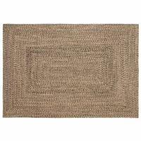 vidaXL Tapijt Basketweave Naturel en zwart 140 x 200 cm Jute