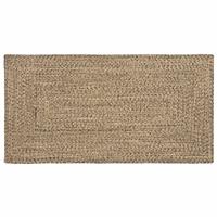 vidaXL Tapijt Basketweave Naturel en zwart 100 x 200 cm Jute