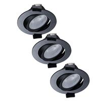 LEDs Light PRO - 3 PACK - downlight inbouwspot Ø 68mm - Kantelbaar - Spatwaterdicht - Dim to Warm -