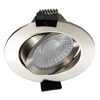 LEDs Light PRO downlight inbouwspot Ø 68mm - Kantelbaar - Spatwaterdicht - Dim to Warm - Zilver