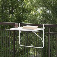 vidaXL Hangende Balkon Tafel Wit 60 x 39 x 65 cm Staal