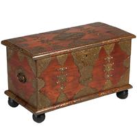 Koloniaal documenten kistje djatihout messing beslagen ca 1850 (No.350201)