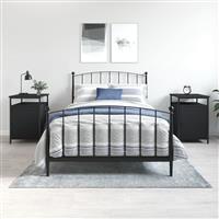 vidaXL Nachtkastjes 2 st 40x42x60 cm bewerkt hout zwart