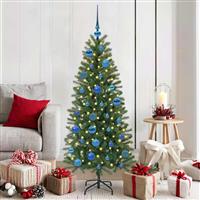 vidaXL Kerstbal Set met 150 LED 61 pcs Blauw Kunststof