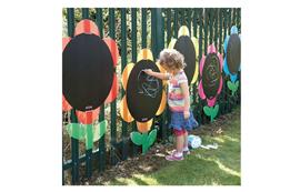 Buiten krijtbord - bloem (1)