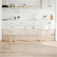 vidaXL Hondenhek inklapbaar met deur 6 panelen 300cm massief vurenhout