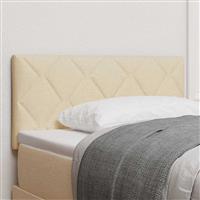 vidaXL Stoffen Hoofdbord met hoofdeinde Crème 90 cm Stof