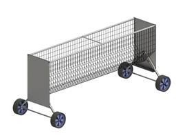 Schapen hooiruif op wielen 2,40 mtr, excl. dak en voergoot