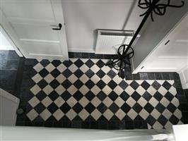 zwart wit marmer tegels 15x15 cm