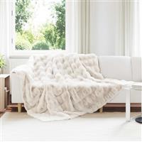 vidaXL Neppels Konijnenbont Deken Wit 240 x 270 cm Polyester