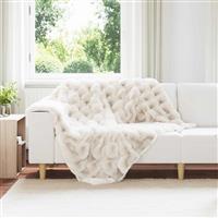 vidaXL Neppels Konijnenbont Deken Wit 130 x 150 cm Polyester