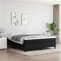 vidaXL Boxspring bed stof zwart 160x200 cm