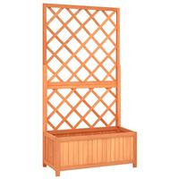 vidaXL Latwerkplantenbak 70x30x135 cm massief vurenhout bruin