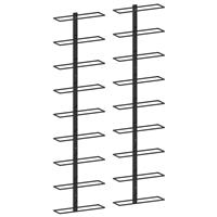 vidaXL Wijnrekken wandmontage voor 18 flessen 2 st ijzer zwart