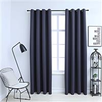 vidaXL Gordijnen verduisterend met ringen 2 st 140x245 cm antraciet